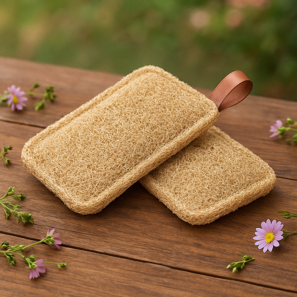 Pack of 6 Premium Natural Loofah Bath Sponge | 6 X 4 inch.